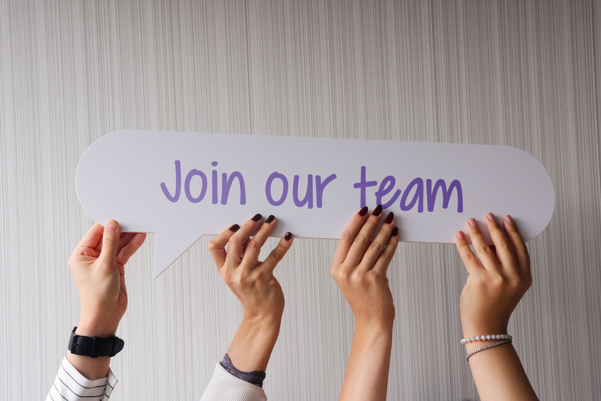 Join Our Team message with speech bubble